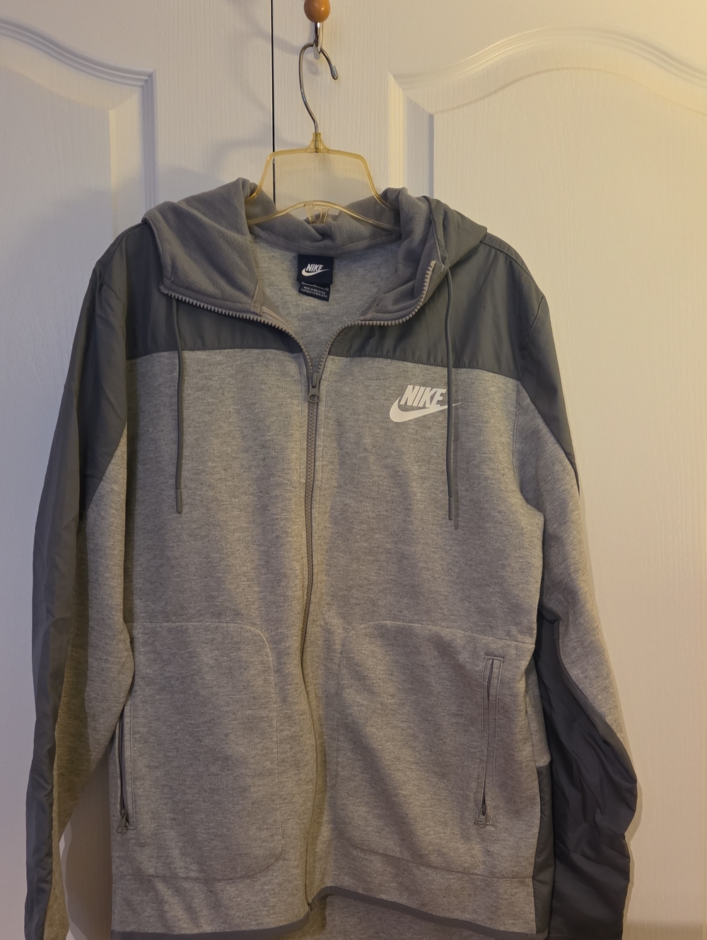 Nike Grey Two-Tone Hooded Zip Jacket